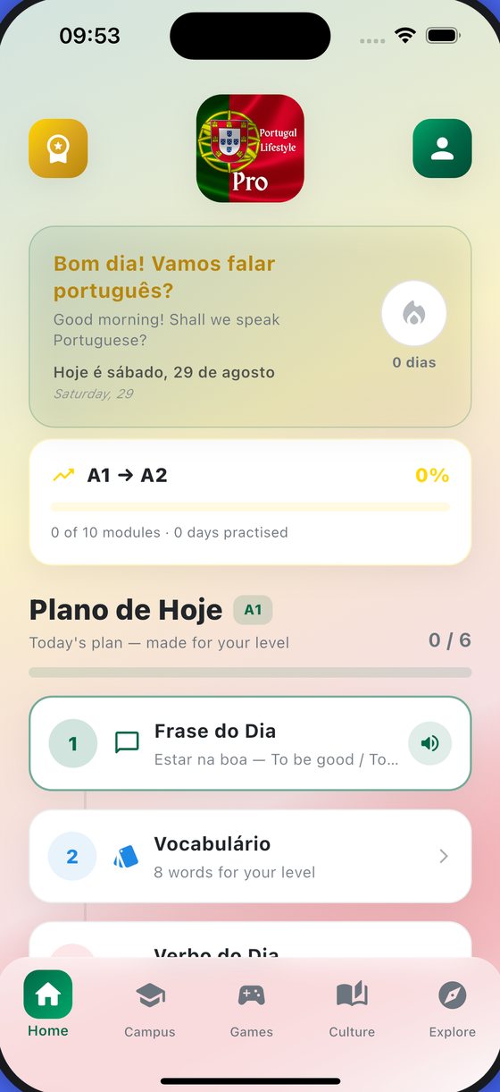 Portugal Lifestyle Pro app screen