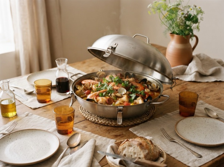 Serving idea: Artame stainless steel cataplana, 30 cm