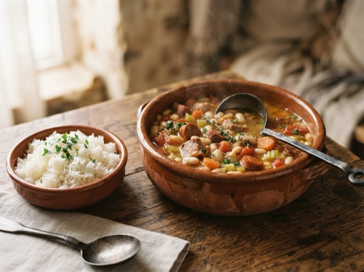 Serving idea: Hand-painted Portuguese clay cazuela