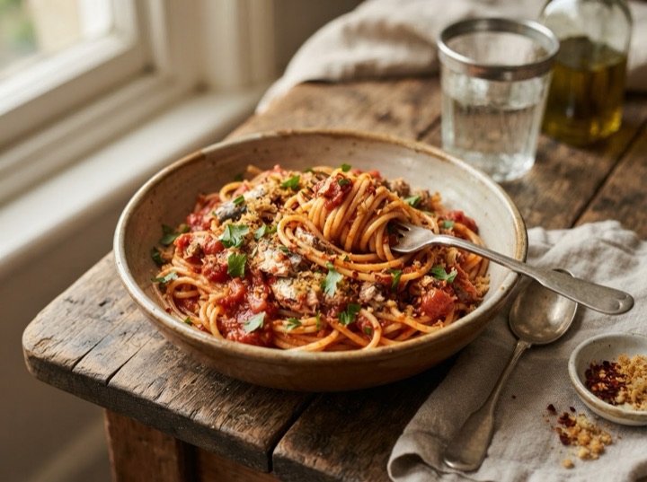 Serving idea: Comur sardines in tomato, 3 tins