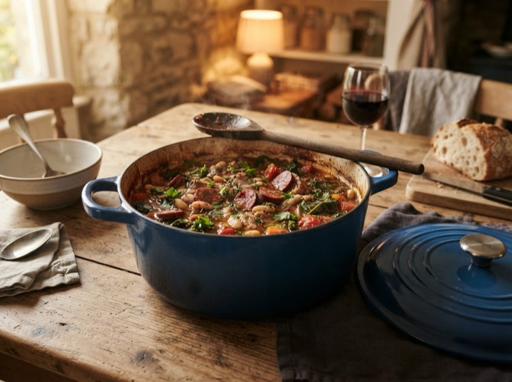 Serving idea: Lodge enamel cast iron dutch oven, 6 qt