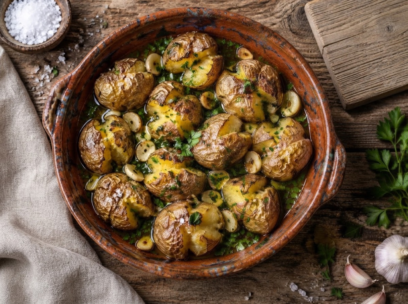 Batatas a Murro in the Air Fryer (Punched Potatoes)