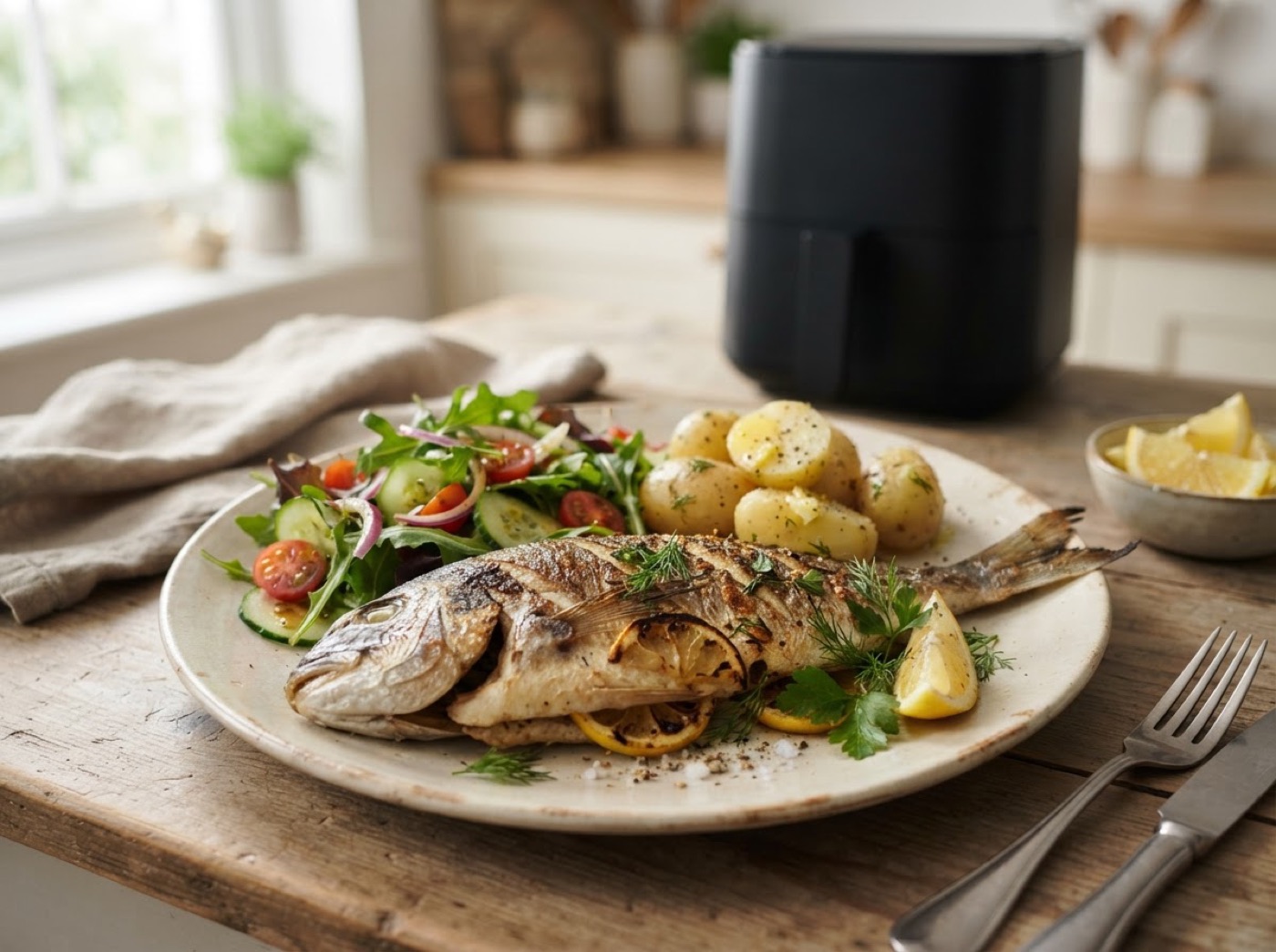 Dourada in the Air Fryer - Whole Sea Bream, Portuguese Style