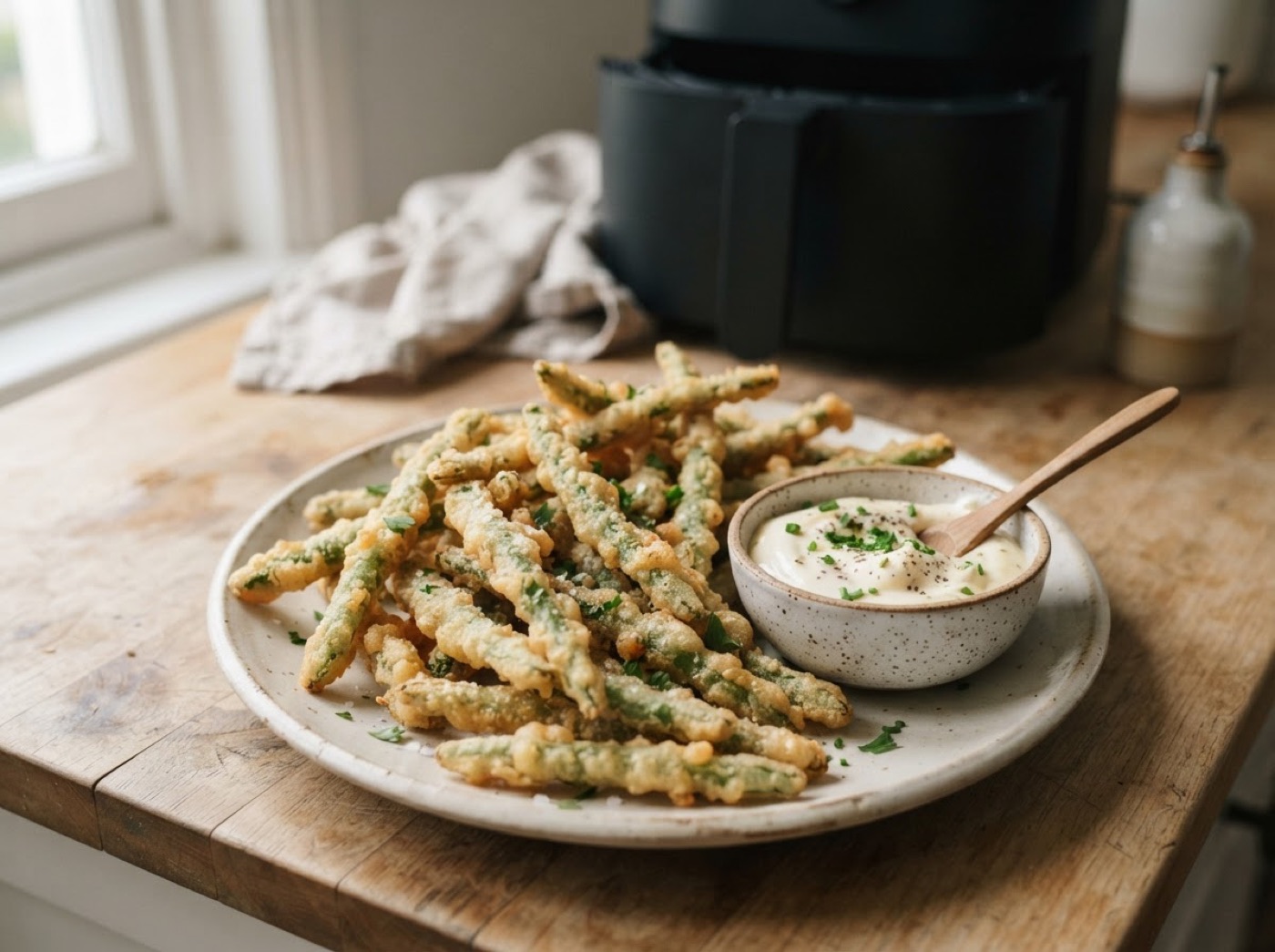 Peixinhos da Horta in the Air Fryer - Battered Green Beans