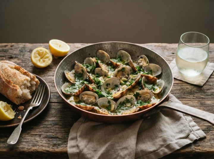 Amêijoas à Bulhão Pato - Clams with Garlic and Coriander