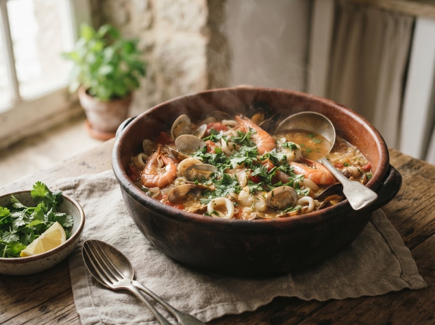 Arroz de Marisco - Portuguese Brothy Seafood Rice