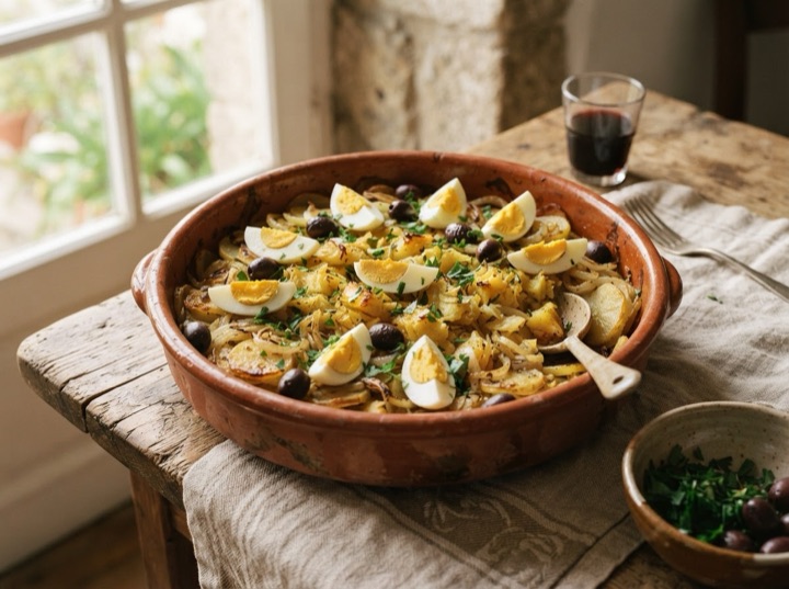 Bacalhau à Gomes de Sá - Porto Salt Cod Bake with Potatoes and Eggs
