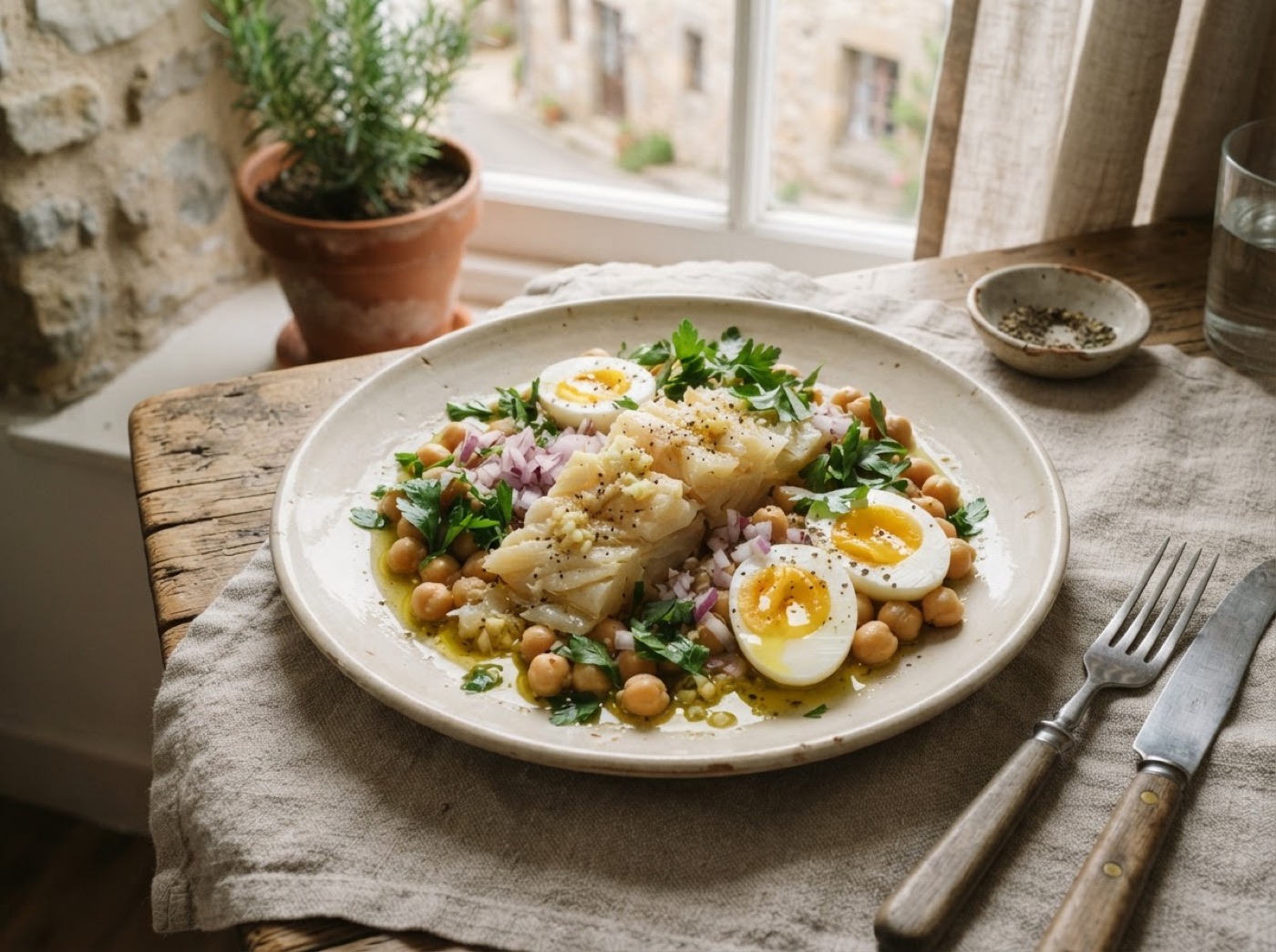 Bacalhau com Grão - Salt Cod with Chickpeas