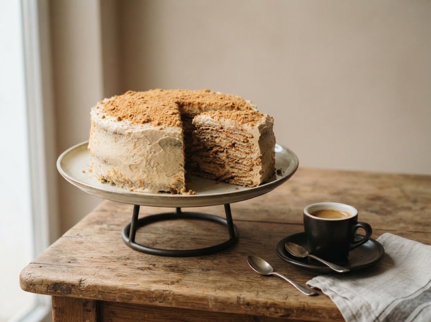 Bolo de Bolacha - No-Bake Biscuit and Coffee Cake