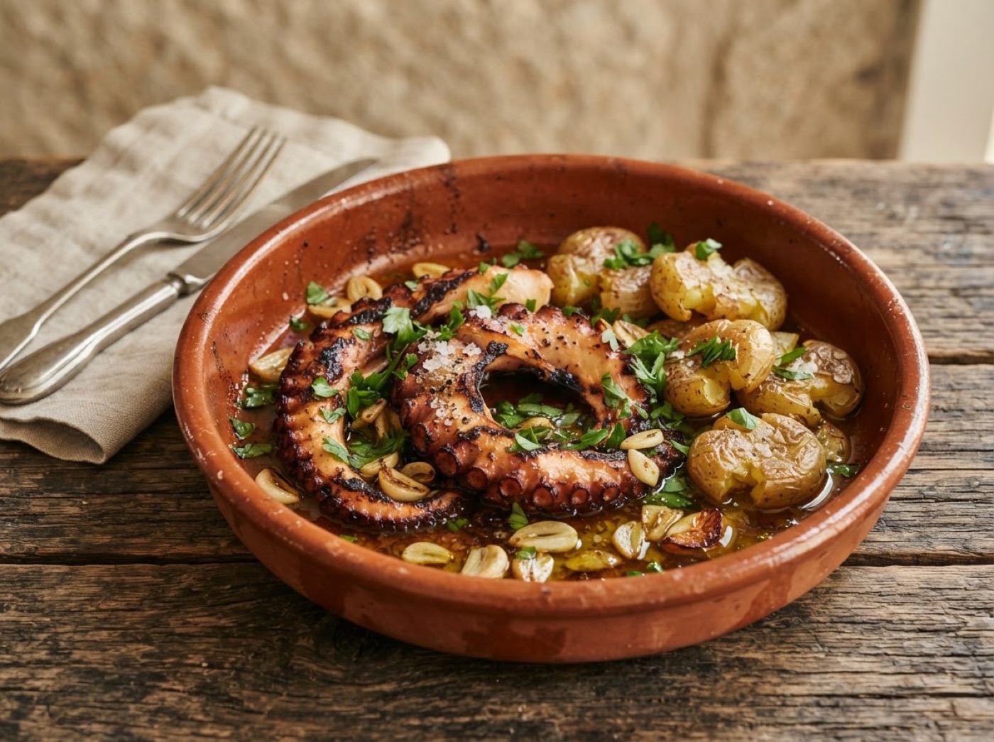 Polvo à Lagareiro - Roast Octopus with Garlic Oil