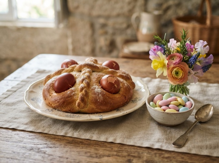 Portuguese Easter Food - Folar, Roast Kid and Sugared Almonds
